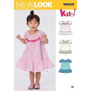 New Look Sewing‎ Pattern N6629 10100 Dress Toddlers Size 1/2-4